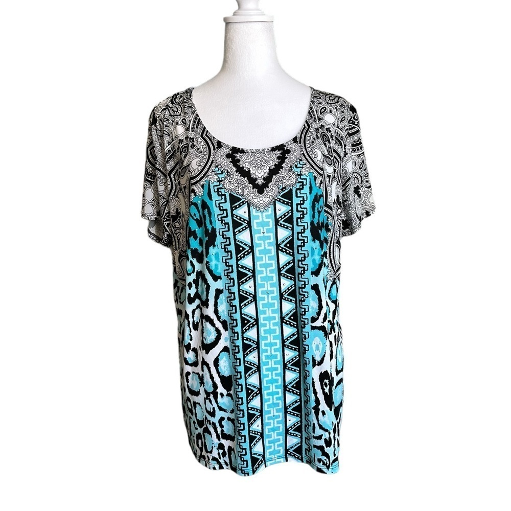 NYGARD Womenβs Short Sleeve Top Size 1X
